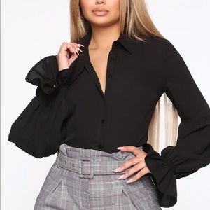 Fashionova Business Ready Black Button Down Shirt